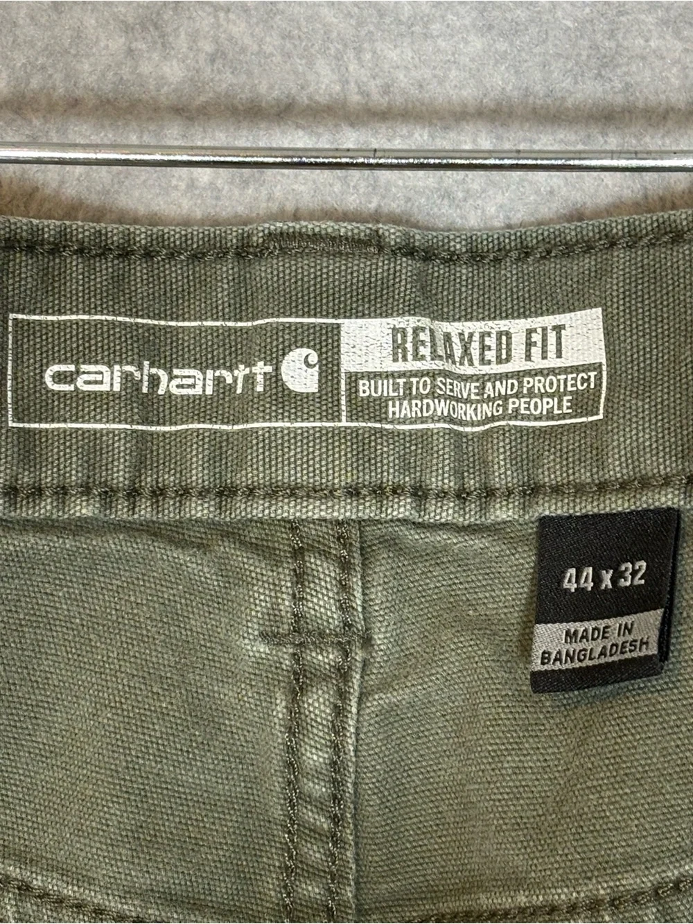 Carhartt Rugged Flex Relaxed Fit Canvas 5-Pocket Work Pants-Green-Men 44x32